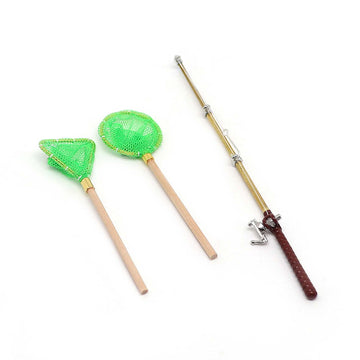 Lafeina Mini Fishing Rod Net Tools Accessories For 1/6 1/12 Dollhouse Toys 1:10 Rc Rock Crawler Scx10 90046 Wraith Yeti Tf2 D90
