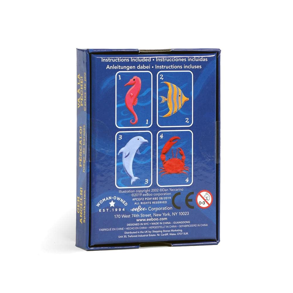 eeBoo Go Fish Playing Card Game, Durable Cards, Educational Fun, Ages 3+, Model EB-PCGF2, Multi Color
