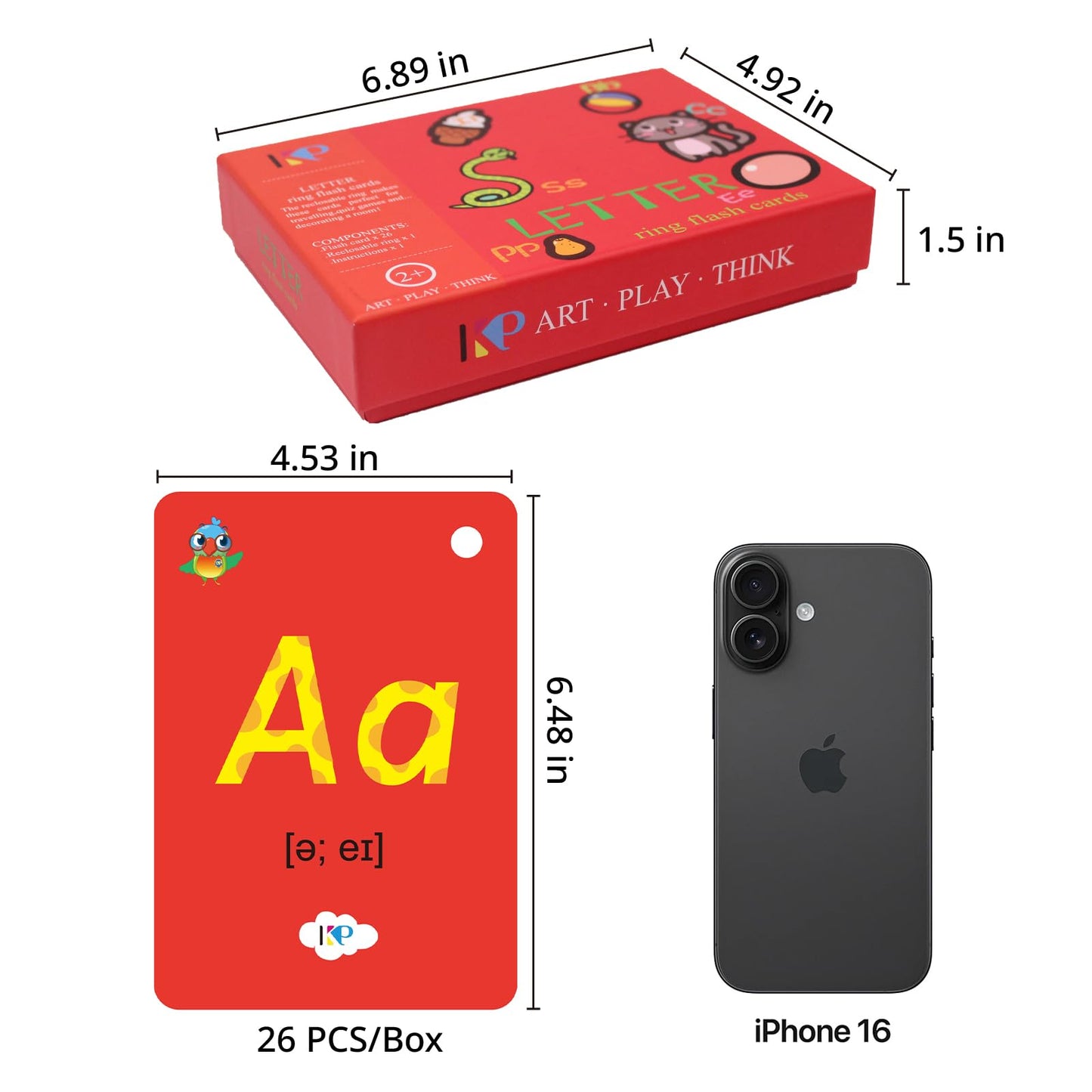 Kids Abc Flash Cards,Letter Toddler Flash Cards Alphabet Learning Picture Kindergarten For Kids,Toddler 26 Pcs (Letter)