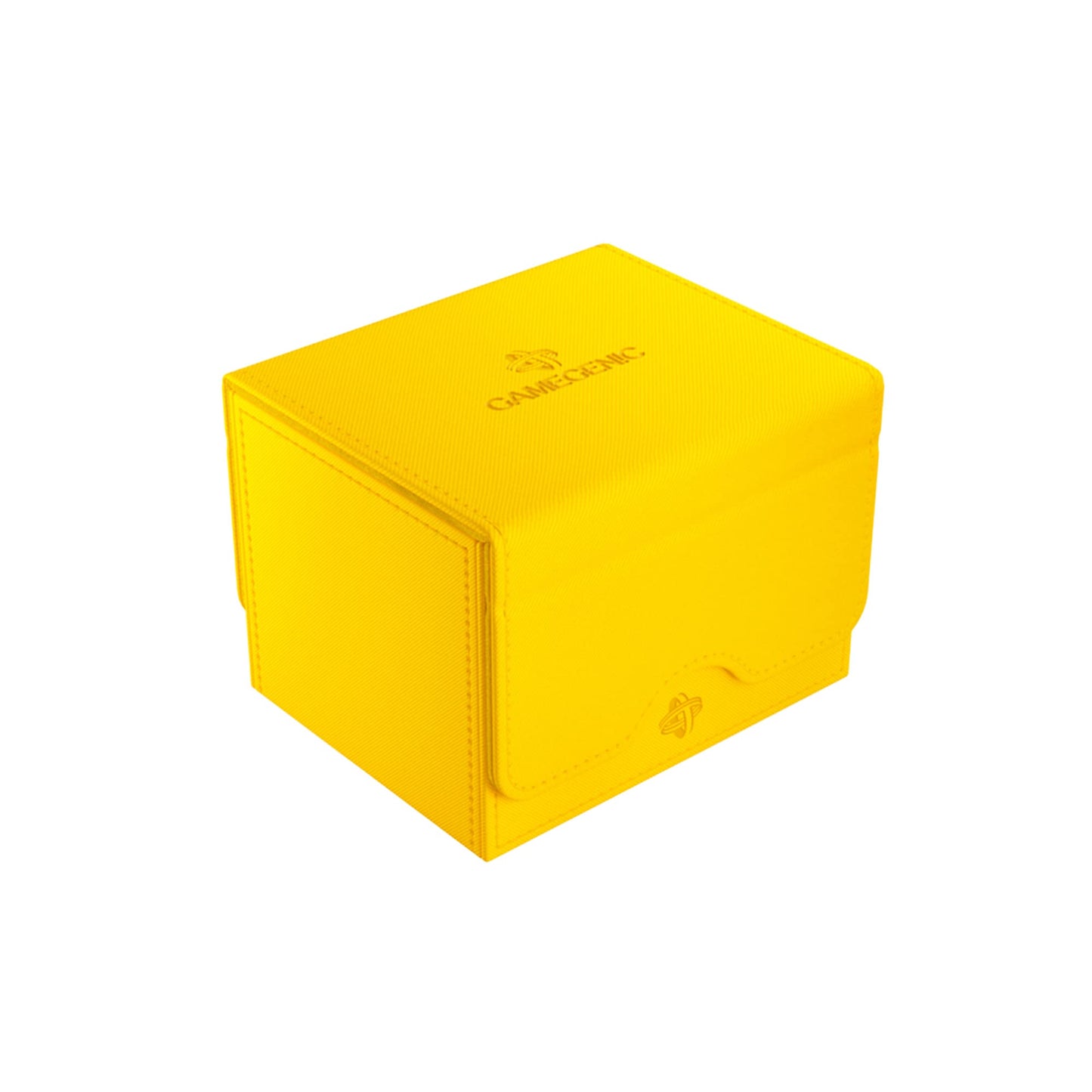 Sidekick 100+ Xl Convertible Deck Box | Sideloading Card Storage With Removable Cover Clips Holds 100 Double-Sleeved Cards In Extra Thick Inner Sleeves Yellow Color Made By Gamegenic (Ggs20096Ml)