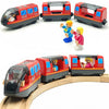 HYPERLIVING Battery Operated Wooden Train Track Set Toy High Speed for Toddlers 3 4 5 Years Old Boys Kids Magnetic Couplings Cit