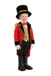 Toddler Ringmaster Costume | Circus Ensemble With Polyester And Rayon Twill Materials, Tailcoat Uniform Outfit Red