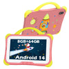 weelikeit Kids Tablet 7 Inch, Android 14, 8GB RAM, 64GB ROM, Dual Camera, Parental Control, Pink