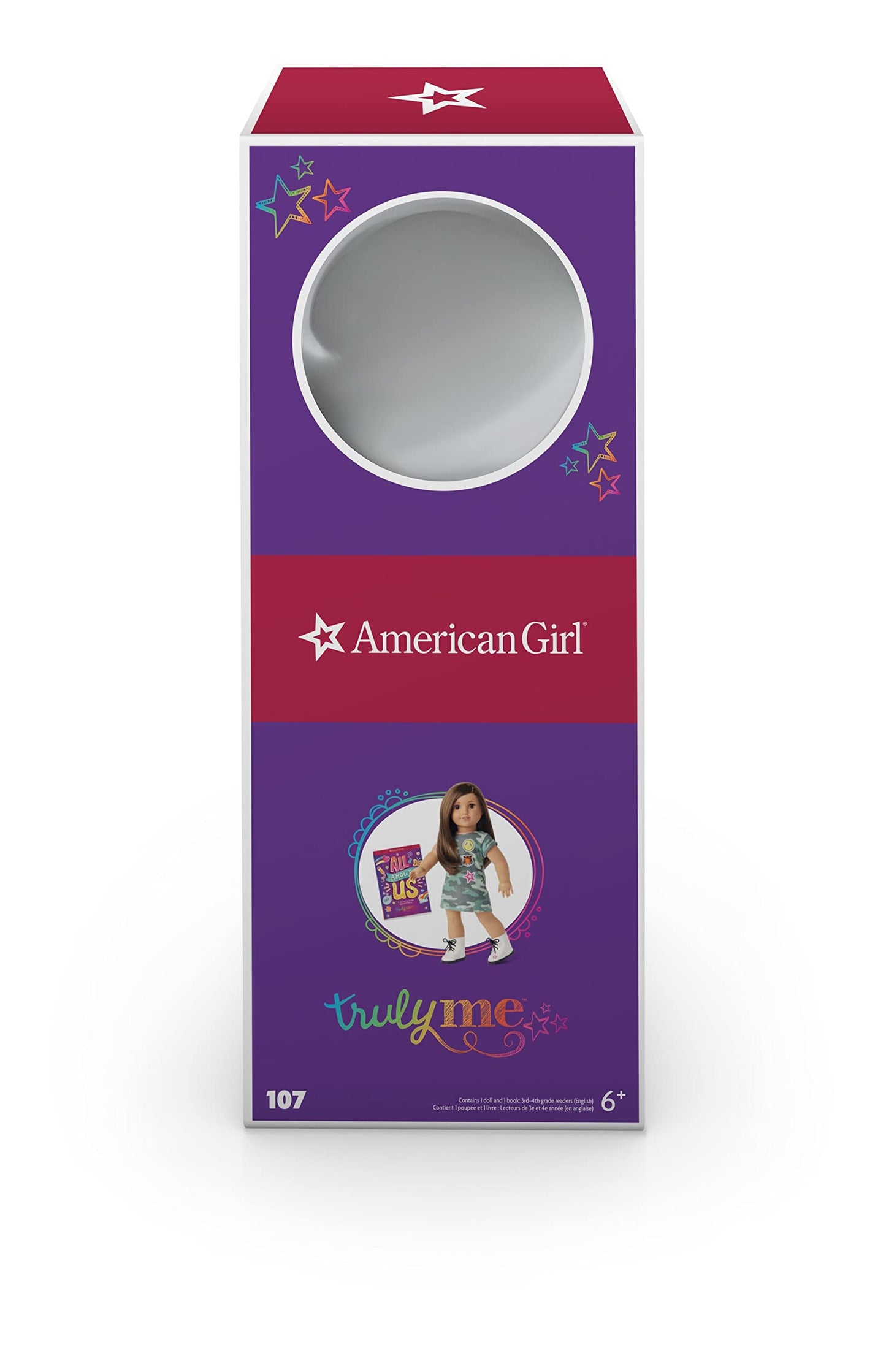 American Girl Truly Me 18-Inch Doll #107 With Brown Eyes, Brown Hair, Light-To-Medium Skin, Camo T-Shirt Dress, For Ages 6+