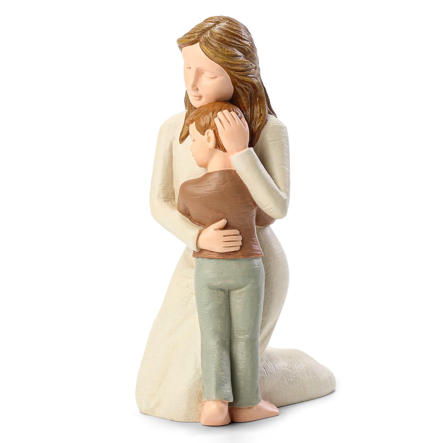 Hensonever Mother And Son Figurines, Sculpted Hand-Painted Mom And Son Statues Gifts For Mother’S Day Anniversary Birthday