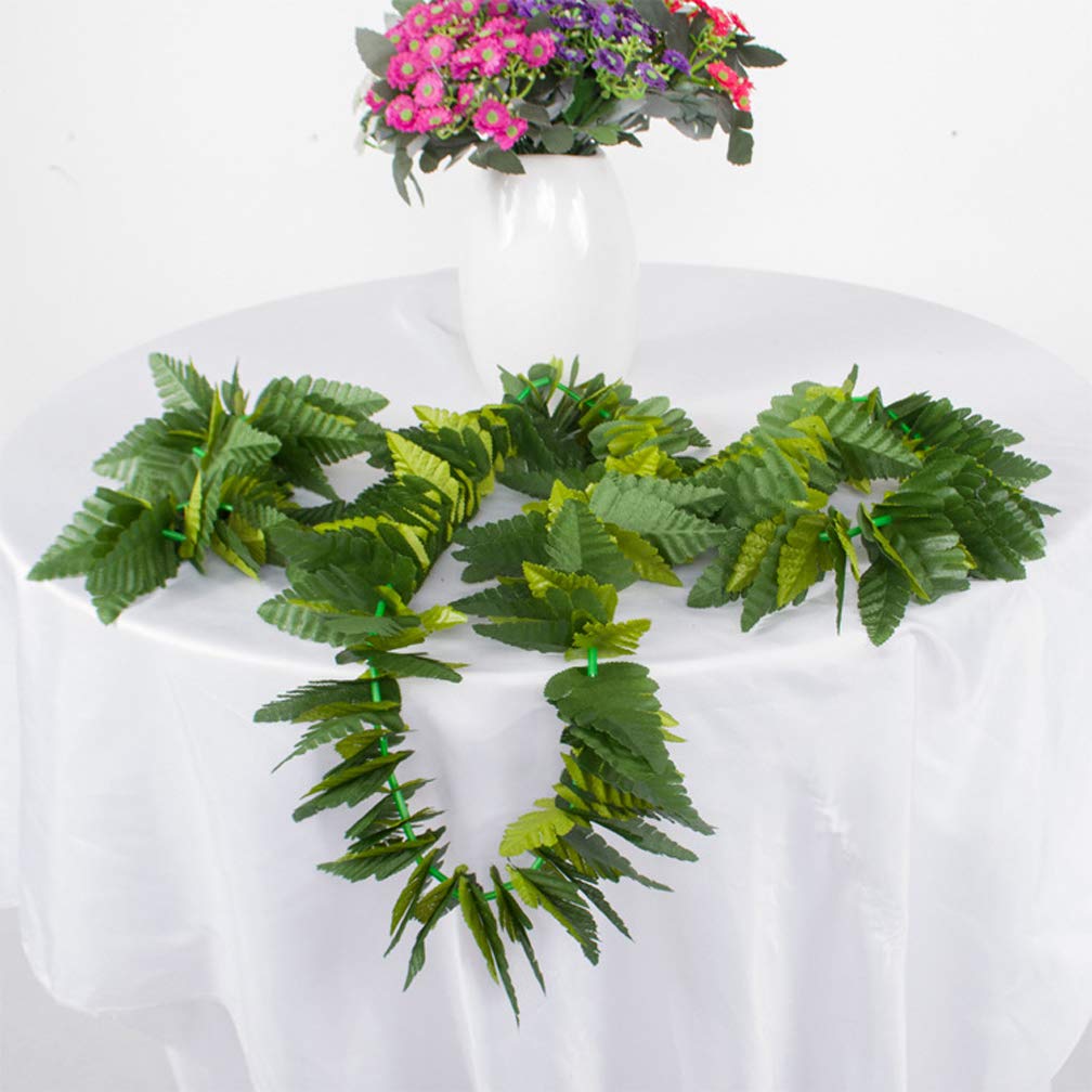 Hawaiian Hula Leaf Grass Skirt Necklaces Bracelets Headband Luau Party Supplies (5Pcs) Green