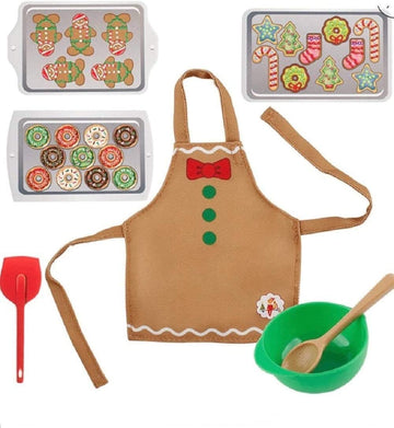 The Elf on The Shelf Itty Bitty Baker Outfit - 7 Piece Claus Couture limited availability 2019 Holiday Outfit - Baking Sheets Spoon and Apron Included - Christmas Cookie Baking Set for Both Boy and Girl Elves