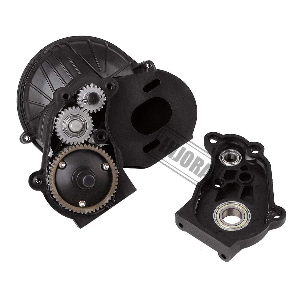 INJORA Complete Gearbox Transmission with Gears Set 1/10 RC Crawler Car Axial SCX10 SCX10 II 90046 Upgrade Part (Black Complete