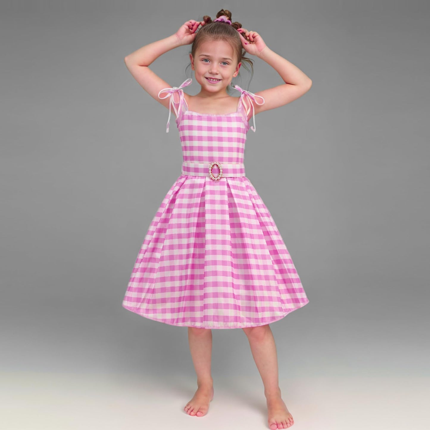 ADDACOS Girls Princess Costume Halloween Dress up from Doll Movie with Accessories (Pink 110 (4-5T))