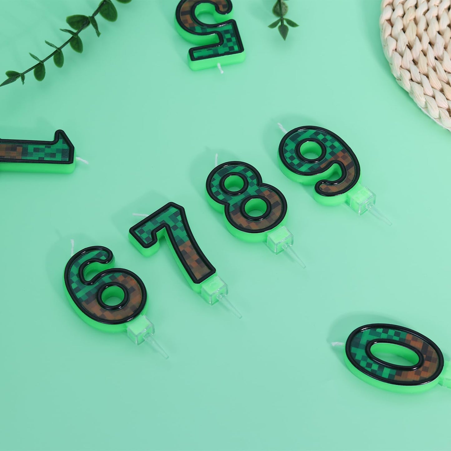 TNT Themed Birthday Cake Candles, Pixels Cake Topper for Boys Girls, Kids Birthday Party Decorations, Theme Birthday Party Suppl