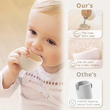 Tea Party Set for Little Girls, Silicone & Wooden Tea Set for Toddler with Silicone Teapot Cups Carrying Tray Scoop, Pretend Pla