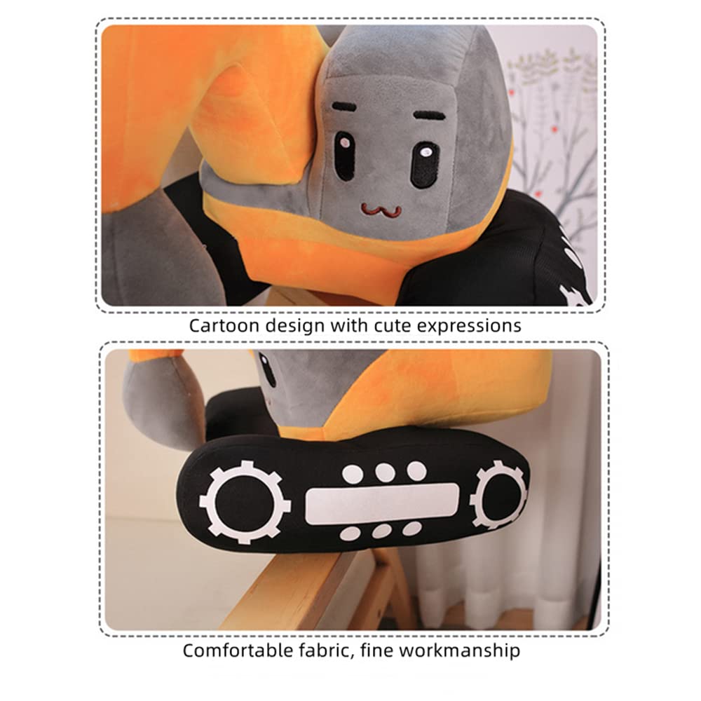 Yudong Excavator Plush Toy,10'' Soft Excavator Stuffed Construction Toy,For Children'S Birthday, Christmas, Party Gifts(Yellow)