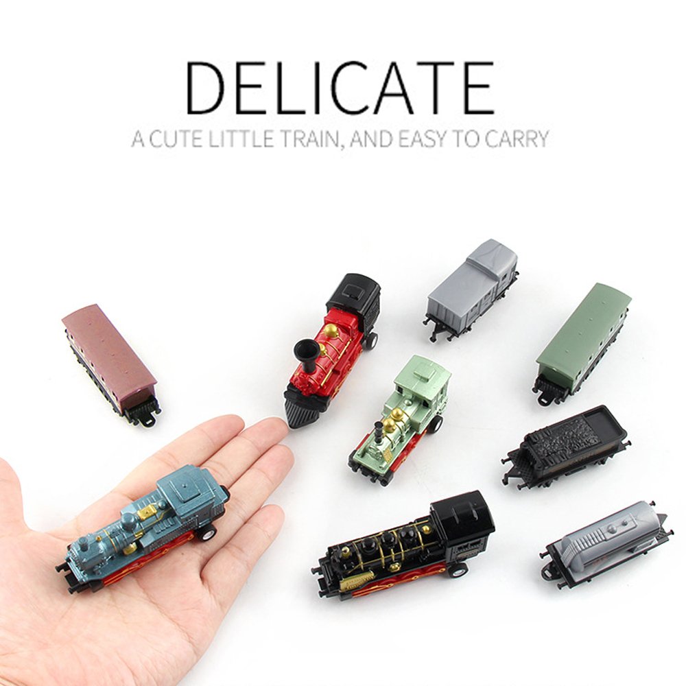 Corper Toys Mini Train Toy Die-Cast Pull Back Steam Train Model Set Assorted Styles For Kids Boys - 4 Packs (16 Pieces)