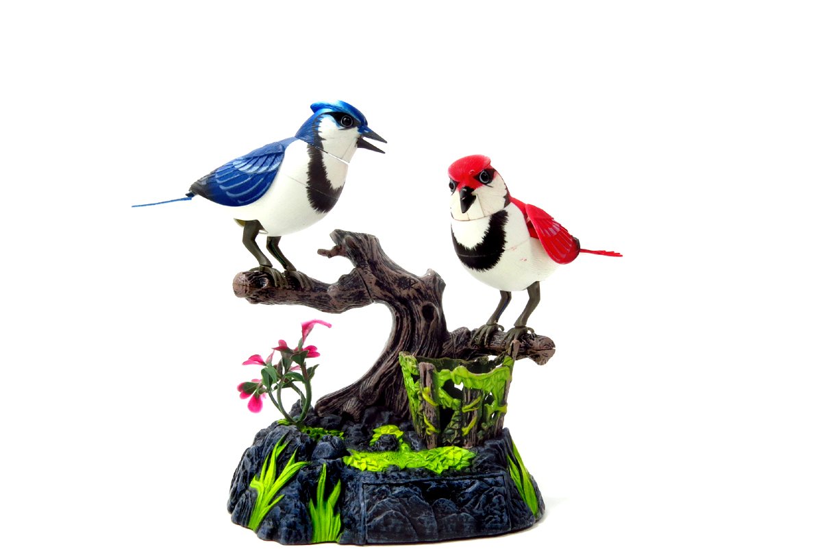 Az Import & Trading Bc513Ab Singing & Chirping Birds - Realistic Sounds And Movements - Blue Jays