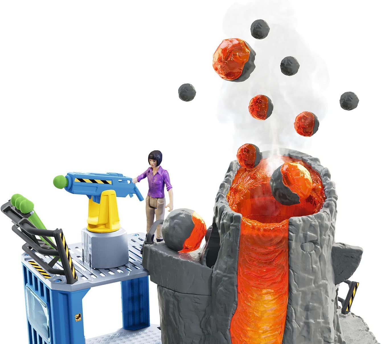 Schleich Dinosaurs - Volcano Expedition Base Camp, Dinosaur Playset Including Led Erupting Volcano, Researcher Figurines And 2 X