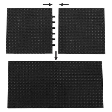 Feleph 9pcs Black Brick Plates 16x16 with Holes & Pins - T167, Plastic, Compatible with Major Base Plates