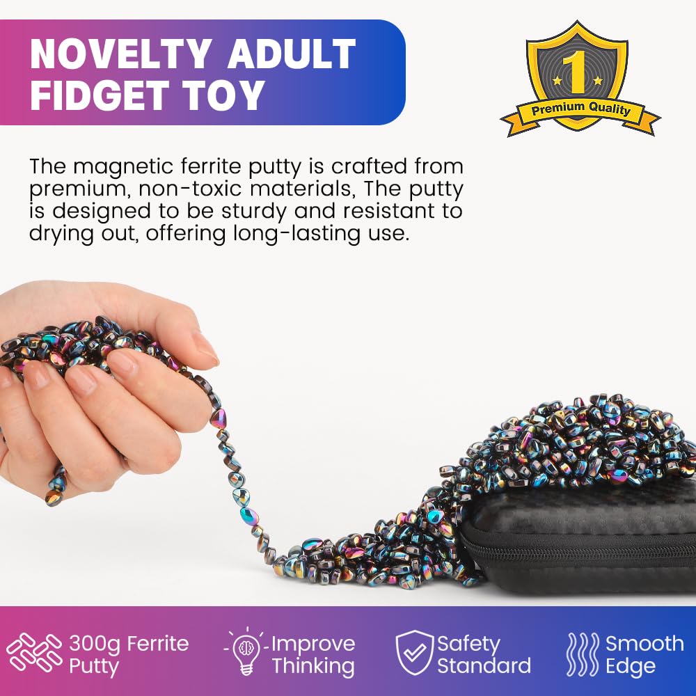Slime Magnetic Putty Party Favors - Cool Fidget Ferrite With Rattle Oval Magnet, Stones Eggs - Novelty EDC Toy & Science Kit Gif