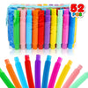 Siwarm 52 Pack Pop Tubes - Sensory Fidget Toys for Kids, Small, 10 Colors, Ideal for Anxiety Relief and Classroom Prizes