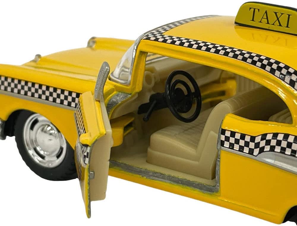 Kinsmart 1957 Chevy Bel Air Coupe Classic Taxi Cab 5' 1:40 Scale Die Cast Metal Model Toy Car