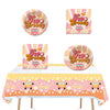 41Pcs Two Groovy Party Supplies,Include 20 Plates, 20 Napkin And 1Pcs Tablecloth,Used For Retro Hippie Rainbow Boho Birthday Par