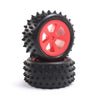 Losi 4 Row Rear Tires Mounted Red 2 Mini JRX2 LOS41023 RC Tire