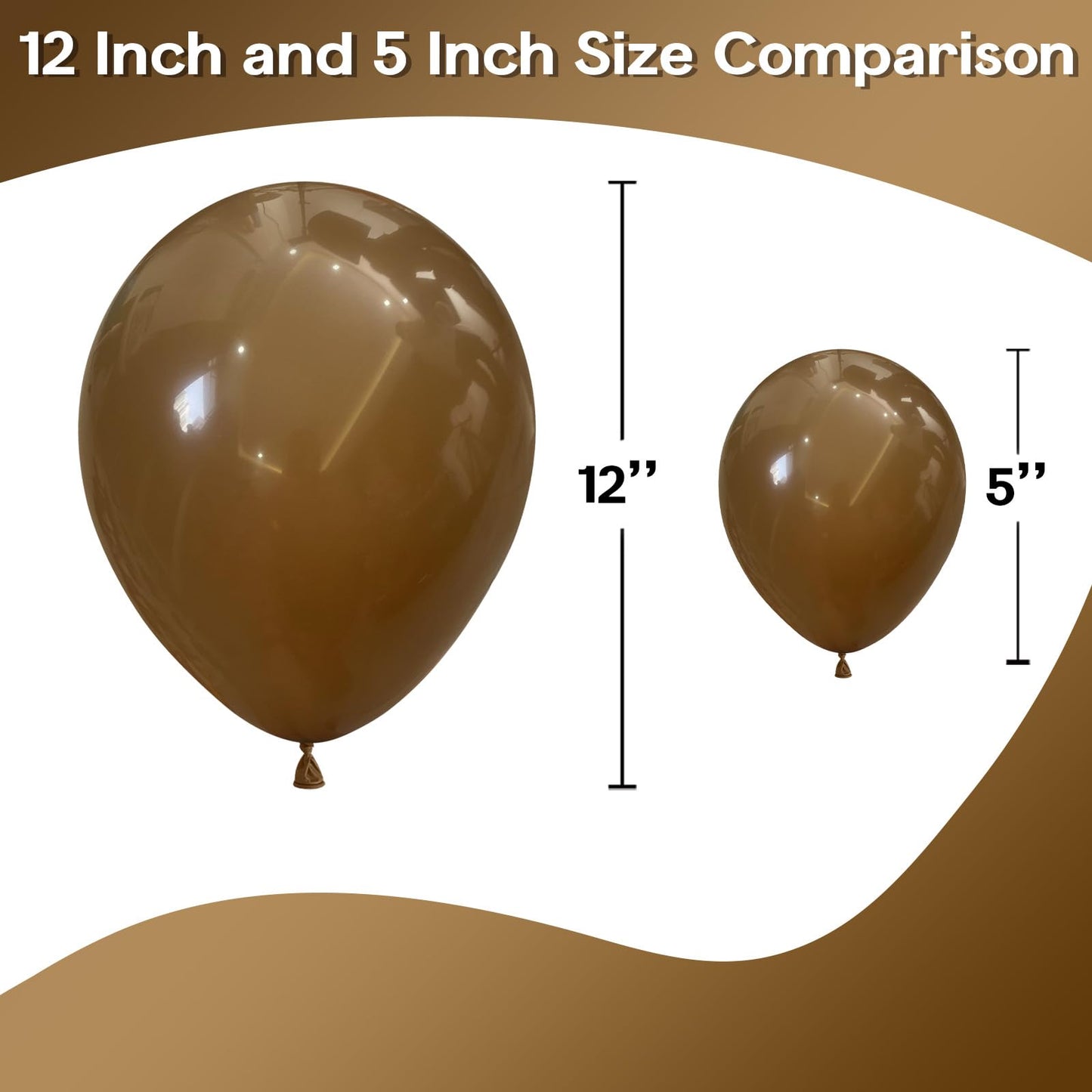 Jobkoo Brown Balloons 5 Inch, 60Pcs Small Light Brown Balloon Coffee Chocolate Latex Balloons 5'' Mini Matte Tan Caramel Mocha H