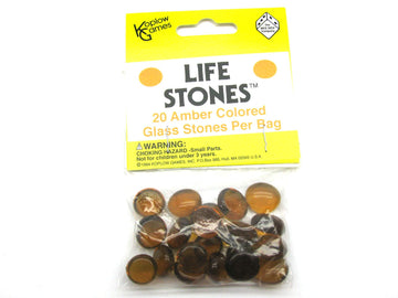 Koplow Games Pack of 20 Life Stone Gaming Glass Stones - Amber
