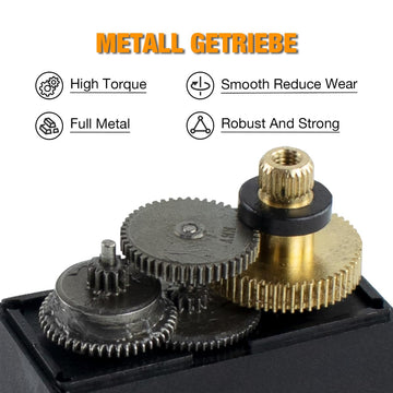 Hosyond 4Pack MG995 Servo Motors Digital RC Servo Metal Gears High Speed Torque for Smart Car Robot Boat RC Helicopter(Control A