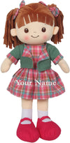Personalized Snuggle Dolls, Custom Soft Baby Rag Doll, Pink Plaid Dress, 16 Inches, Muecas De Trapo Personalizadas Para Nias
