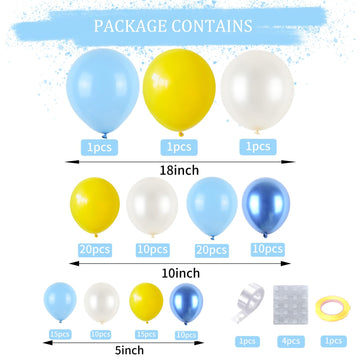 Cartoon Sponge Party Decorations,Sponge Theme Balloon Garland Arch Kit, Yellow Blue Clear Balloon Arch For Cartoon Sponge Birthday Baby Shower Party Supplies Sponge Bob Party Supples