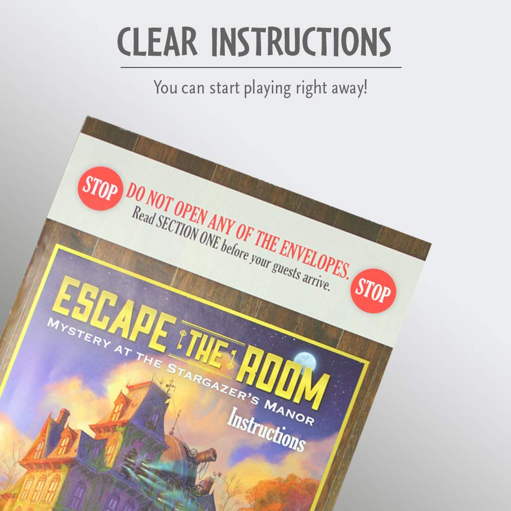 Thinkfun Escape The Room Stargazer'S Manor - A Thrilling Escape Room Game In A Box For Ages 10 And Up | Enhances Logical Reasoning | Perfect For Family Game Night | Ideal Gift For Puzzle Lovers