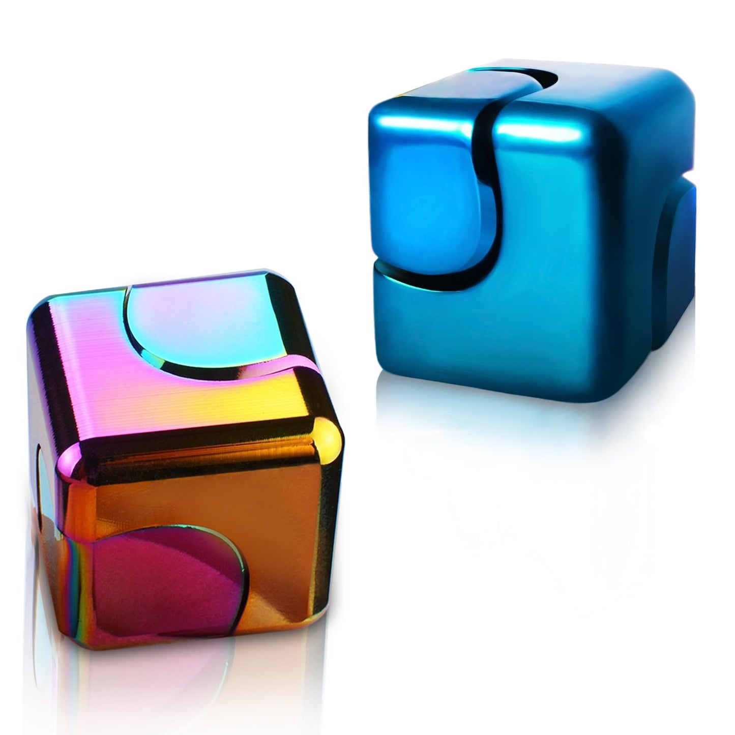 2Pc Fidget Spinner Toys Cube Adults, Easter Basket Stuffers For Teens Metal Edc Cool Desk Gadgets Office Toys Small Anxiety Figette Sensory Toy, Adhd Tool Fingears Figet Stress Valentine Gift For Boy