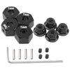 Vgoohobby Metal 12mm Hex Wheel Hubs 7mm Thick Drive Adapters with Flanged Lock Nuts Compatible with Traxxas 1/10 4WD Rustler Sla