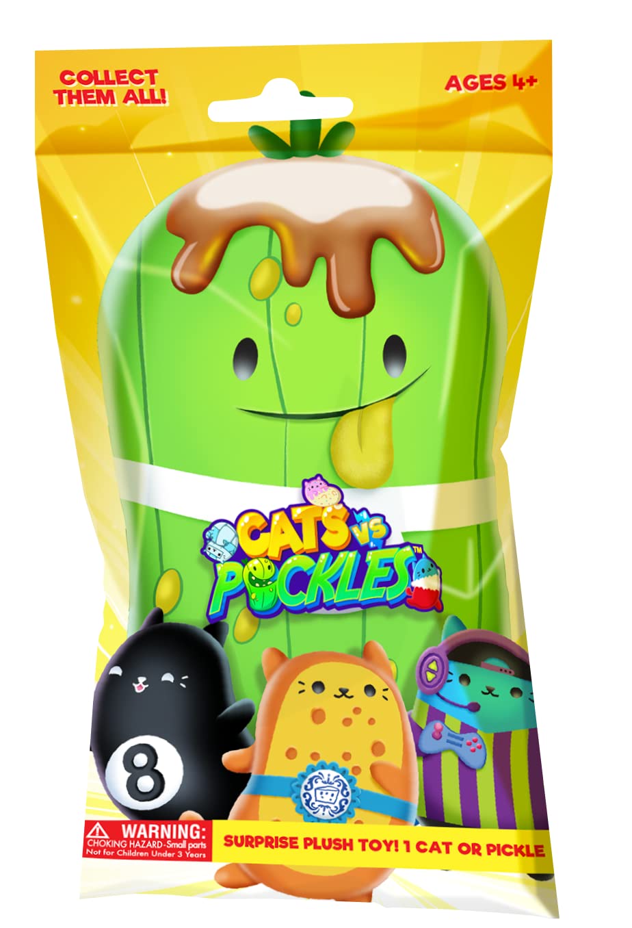 Cats Vs Pickles 4 Inch Plush Mystery Bag One Random