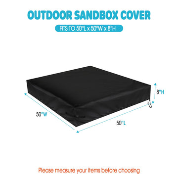 Fizentia Sand Box Cover,500D Waterproof Sandbox Cover,Heavy Duty Outdoor Cover Fits 50'' L X 50'' W Sand Box With Lid,Wooden Or