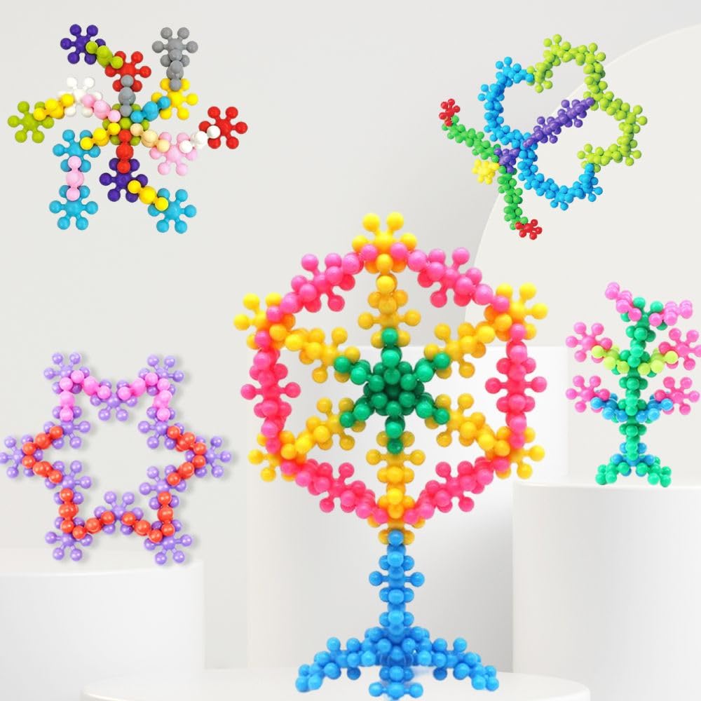 Playmagic Star Shaped 100 Pcs Stem Toys Plastic Interlocking Blocks Building Blocks That Bends Safe Material Preschool Class