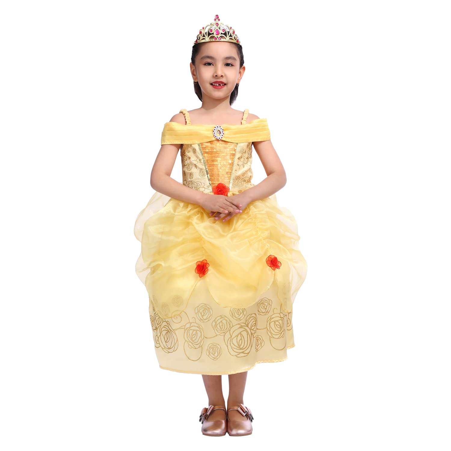 bell princess dress Belle (Yellow) Be a part of the Beauty and the Beast classic by dressing up in this gorgeous Princess Belle dress and matching ensemble Belle princess dress with texture