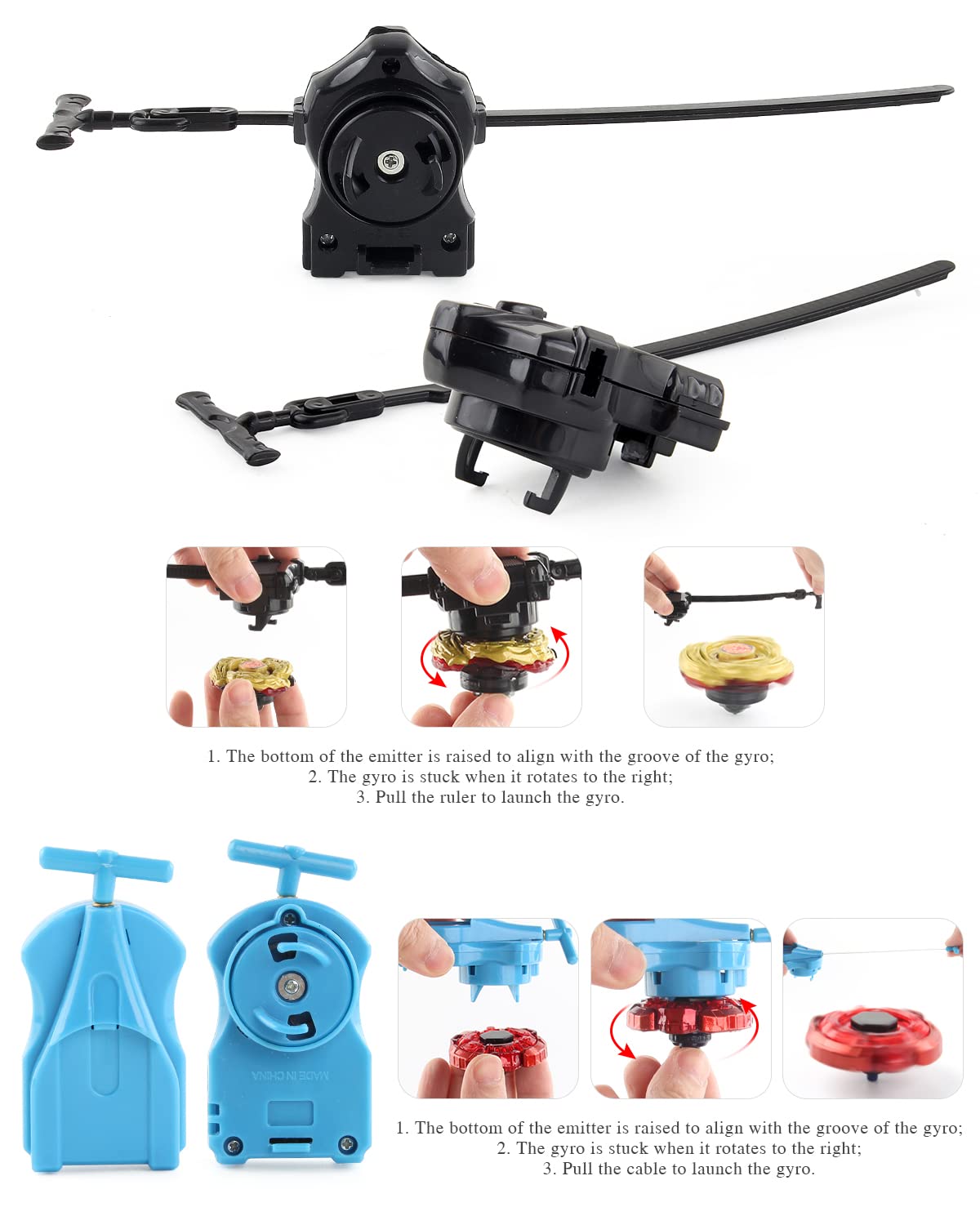 Aibreay 2Pcs Metal Fusion Launcher (Only Compatible With Metal Fusion Bey)