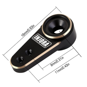 INJORA RC Servo 12g Digital V2 Servo with 15T Metal Mount and Arm for RC Axial SCX24 Car Model Upgrade Parts (Brass Black)