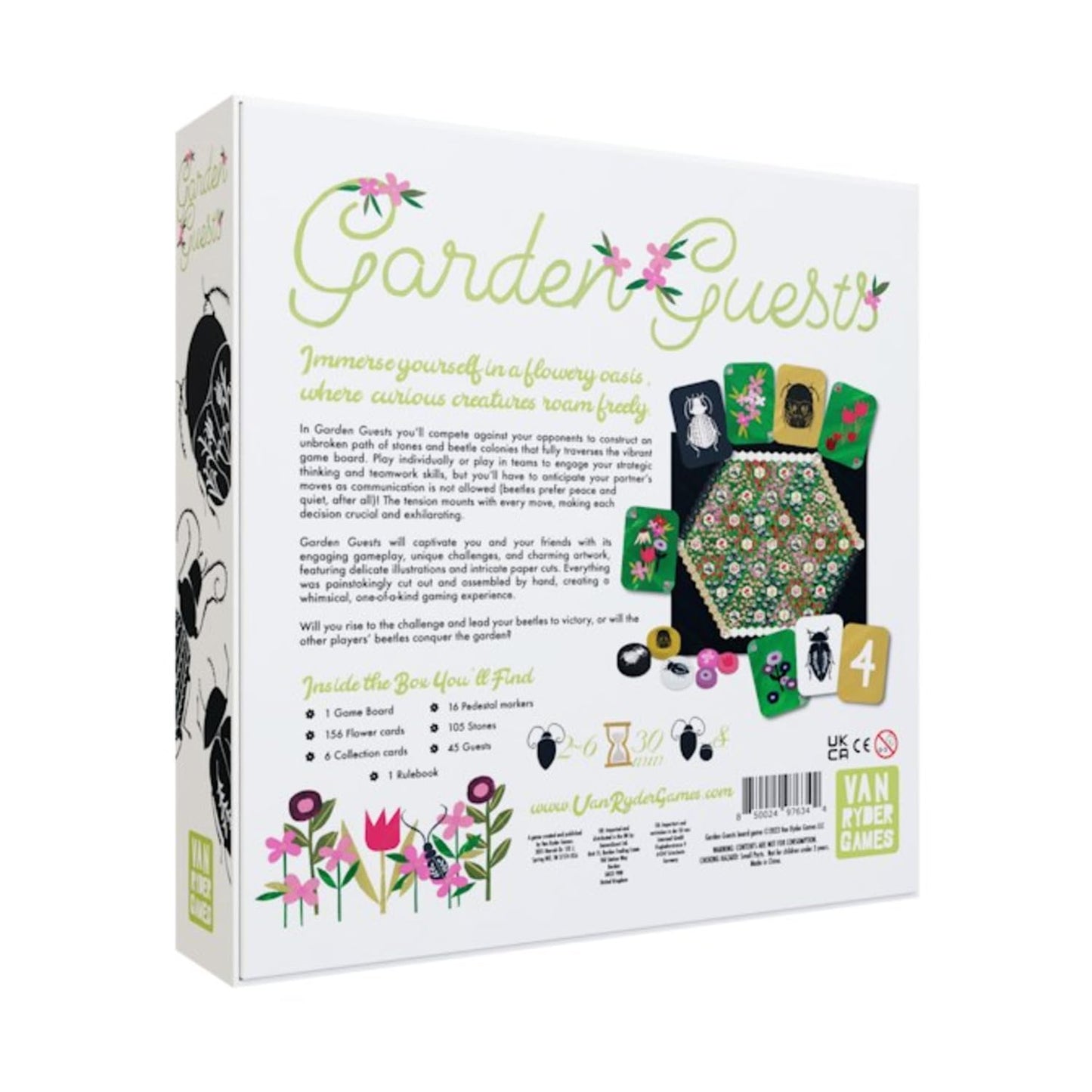 Van Ryder Games - Garden Guests - Interactive Strategy Board Game - 2-6 Players, 30 Mins Gameplay - Ideal Family Fun For Game Ni