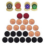 Carrom Board Wooden Coins and Tournament Striker Professional Set ( 24 Carrom Board Pieces + 4 Striker Random Design with Case) - White/Red/Black