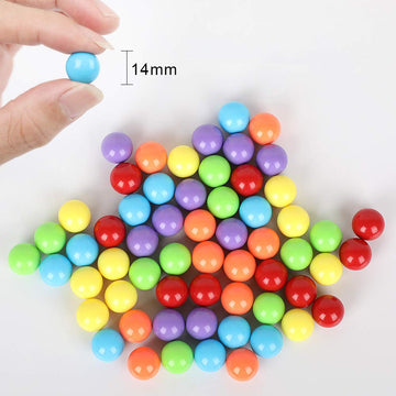 Witlans 60Pcs Chinese Checker Game Replacement Balls,6 Solid Color 14Mm Acrylic Game Marbles For Marble Run, Marbles Game,Aggrav