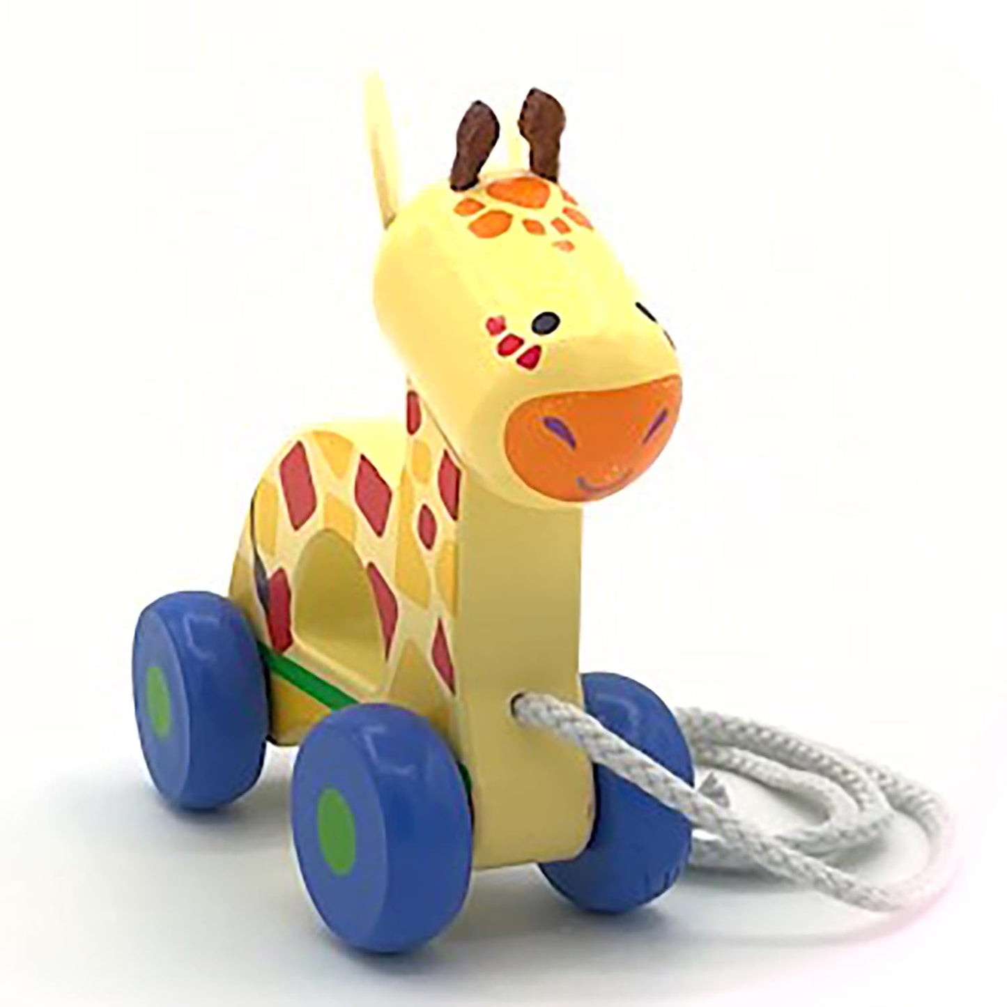 Orange Tree Toys: Pull Along: Giraffe - Wooden Toy, Colorful Wheeled Character, Push-Pull, Encourage First Steps, Fsc Certified,