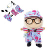 15-17cm Fashion Doll Clothes Cool Overalls 6Pcs Doll Outfits and Accessories for Dress Up/Collectors (Hat + Top + Pants + Water Bottle + Glasses + Shoes)(No Dolls)