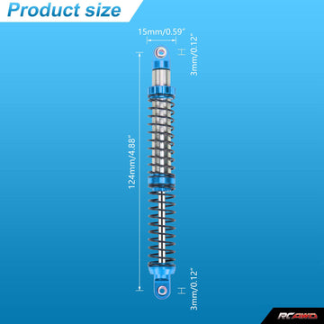 Rcawd 120Mm Shock Absorber Universal For A Lot Of 1/10 Rc Hobby Cars Upgrades, Full Aluminum Rc Shock Damper, 7075 Adjustable Sh