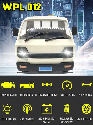 The perseids Remote Control Car WPL D12 RTR RC Rock Crawler, 1/10 Full Scale RC Drift Cars 2.4Ghz Offroad Pickup Trucks All Terr