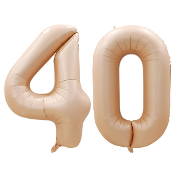 Goer Number 40 Balloons For 40Th Birthday Party Decorations,42 Inch Jumbo Foil Helium Balloons For 40Th Anniversary (Caramel)