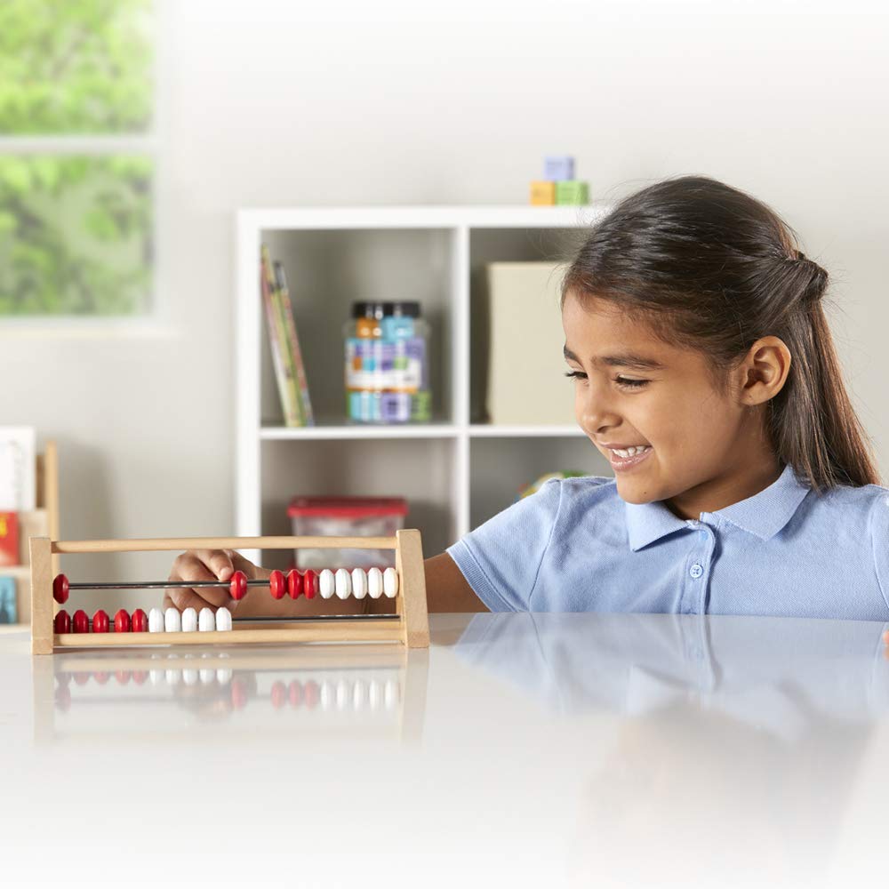 Hand2Mind 20 Bead Wooden Rekenrek, Abacus For Kids Math, Math Manipulatives Kindergarten, Counting Rack For Kids, Counters For Kids Math, Educational Toys For Elementary Kids (Set Of 1)