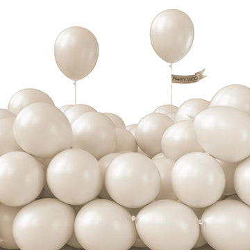 Partywoo White Sand Balloons, 50 Pcs 5 Inch Boho White Balloons, Sand White Balloons For Balloon Garland Balloon Arch As Party Decorations, Birthday Decorations, Baby Shower Decorations, White-F12