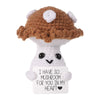 Funny Positive Mushroom, 3.94In Creative Cute Plush Knitted Wool Mushroom Doll With Inspirational Card Mushroom Crochet Encouragement Gift For Kids Teens Birthday Party Decoration